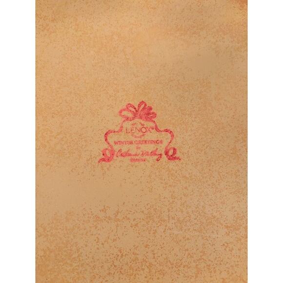 Lenox Winter Greetings Metal Tray Toleware Large 18 x 14 Rectangle Cardinal Bird - Picture 3 of 3